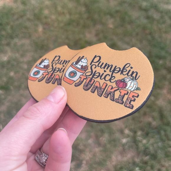 Pumpkin Spice Junkie Car Coasters - Picture 4 of 14